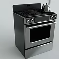 Stainless Steel Gas Stove Oven With Burners Glass Door And Kettle