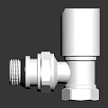 Silver Metal Valve With White Top And Threaded Connection For Plumbing Use