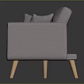 Light Gray Two Seater Sofa with Tufted Design Pillows and Wooden Legs in Modern Style