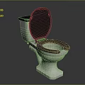 White Ceramic Toilet with Black Seat and Lid Modern Home Bathroom Essential Fixture Design