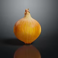 Fresh Golden Yellow Onion With Shiny Smooth Surface Isolated On Black Background