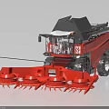 Red Agricultural Combine Harvester Featuring Multiple Cutting Blades And Black Cab Design