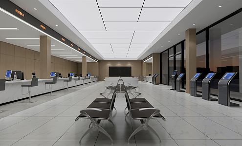 Modern Hall Office Hall 3d model