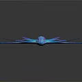 Flying Fish With Iridescent Blue And Purple Wings Glowing In Dark Background