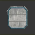 Blue Storage Box With Red Pixel Art White Stripe And Layered Compartments