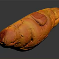 Golden Orange And Red Croissant With Shiny Crust On Dark Background