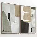 Modern Abstract Wall Art With Geometric Shapes In Neutral Tones For Home Decor