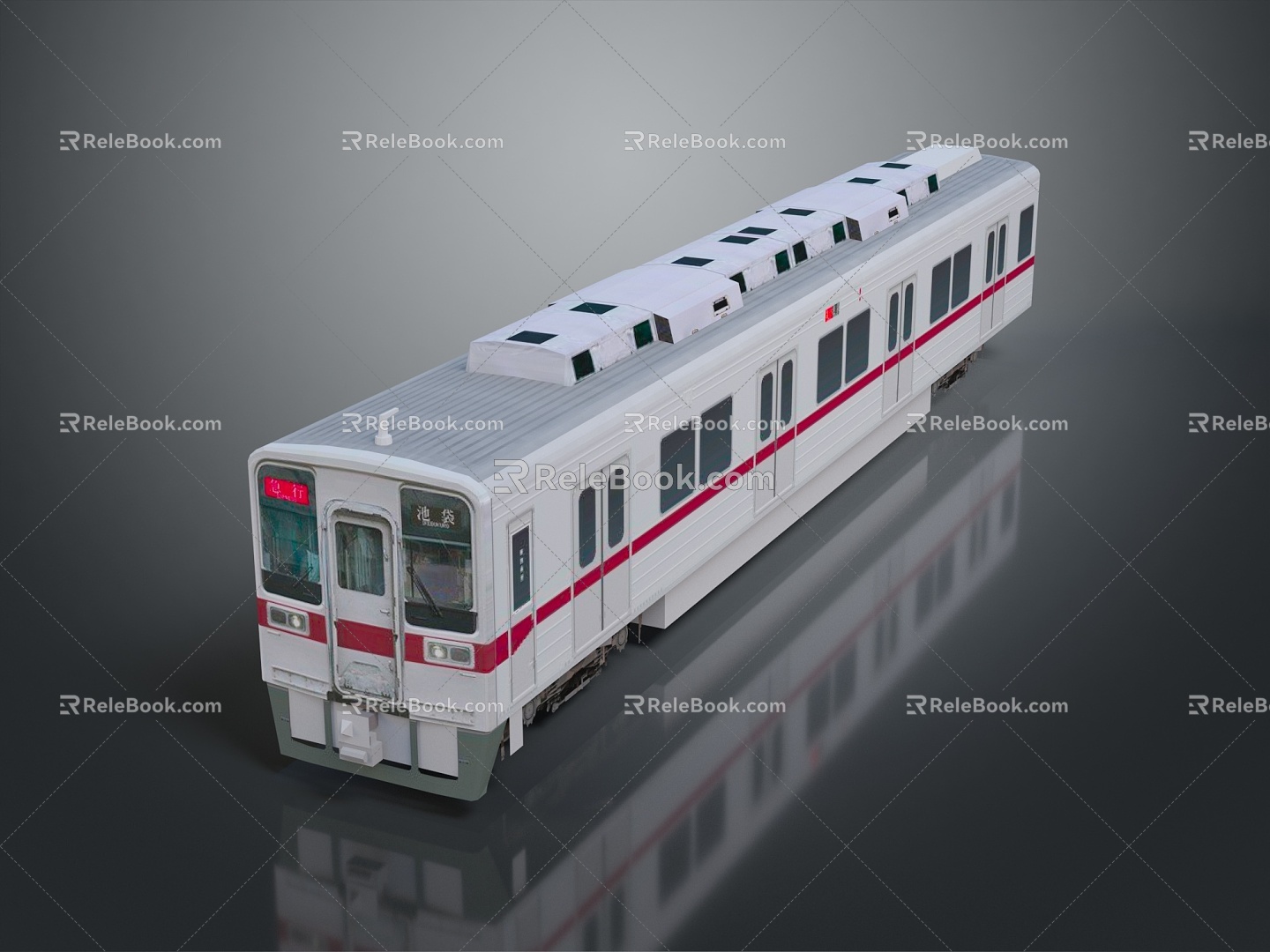 Modern train vehicle carrier realistic 3d model