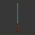 Turquoise Textured Weapon Blade With Orange Decorative Base And Modern Design