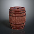 Rustic Style Wooden Barrel Furniture With Metal Hoops And Smooth Surface