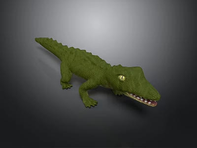 Green Reptile Crocodile 3D Model Featuring Detailed Scales on Gray Background 3d model Green Reptile Crocodile 3D Model Featuring Detailed Scales on Gray Background 3d model