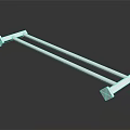 Sleek Modern Double Bar Towel Rack In Stainless Steel For Bathroom