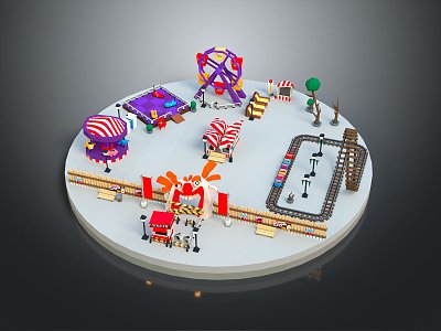 Amusement Park Children's Amusement Park Playground Children's Playground 3d model