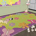 Modern Children Carpet Color Carpet Art Carpet 3d model