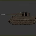 Military Tank With Long Cannon Metallic Armor Heavy Tracks And 3D Render