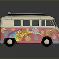 minibus minivan driverless bus school bus van box car 3d model