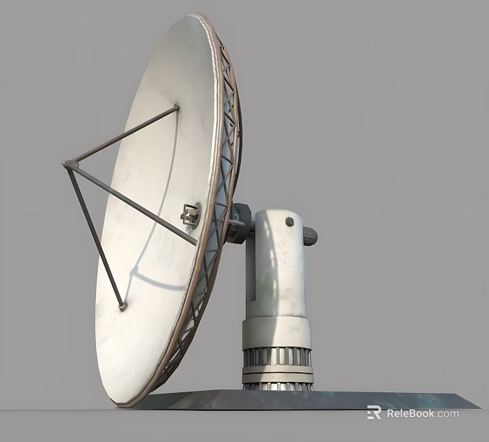 Robust Industrial Parabolic Antenna With Metal Support Frame And Stable Base 3d model 