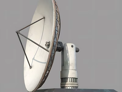 Robust Industrial Parabolic Antenna With Metal Support Frame And Stable Base 3d model