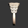 Fashionable Rose Gold Ring Adorned With Red Gemstones And Intricate Filigree Design Details