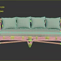 Yellow Rattan Sofa With Four Light Colored Cushions Modern Natural Design