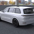 White Modern SUV With Sleek Exterior Black Wheels Panoramic Sunroof And Front Grille