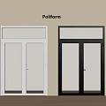 Poliform Modern Double Doors With Glass Panels White And Black Design 3d model