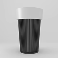 Modern Cylindrical Washbasin With White Top And Black Striped Body