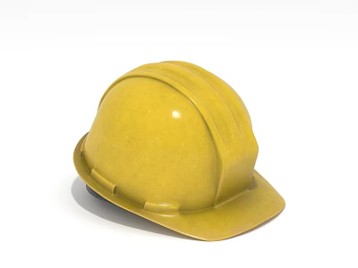 Comfortable Yellow Workwear Safety Helmet For Construction Workers With Durable Design 3d model