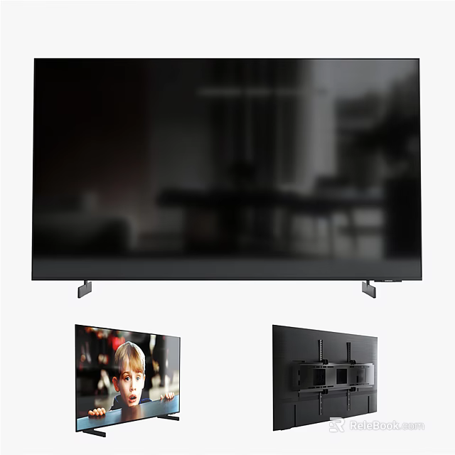Smart Modern TV with Ultra Thin Bezel and High Definition 3d model
