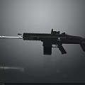 3D Model of Modern Tactical Rifle With Black Barrel Magazine And Scope