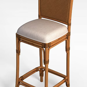 Family wooden high chair 3d model