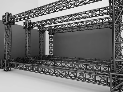 Public Facility Metal Truss Framework for Stage Construction and Event Use 3d model