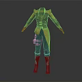 Game Movie Character Black And Orange Costume Design Long Sleeves Armor Elements Belt And Boots