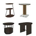 Modern Coffee Tables With Various Designs Metal Frames And Marble Bases 3d model