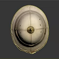 Classic White Helmet With Golden Spire Top And Decorative Bands