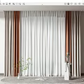 Modern Curtain Window Screen Curtain 3d model