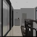 Modern Elevator Lobby Featuring White Walls Marble Accents Bench Magazines And Natural Light