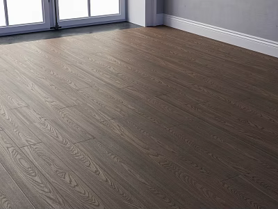 Dark Colored Wooden Flooring With Natural Wood Grain In Indoor Space Under Sunlight 3d model
