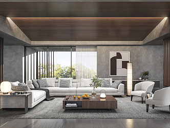 Modern Minotti living room 3d model