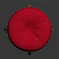 Traditional Style Sofa Stool With Red Upholstered Seat And Carved Wooden Legs
