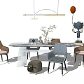 Modern Dining Table and Chair Combination Dining Table and Chair 3d model
