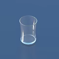 Transparent Clear Glass Cup As Practical Household Item On Blue Background Surface