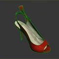 Red Patent Leather Women's High Heels Shoes With Open Toe And Ankle Bow Stiletto Heel