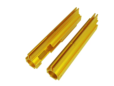 Yellow Long Metal Structural Bars For Industrial Mechanical Applications 3d model