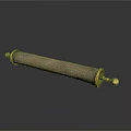 Decorative Scroll Equipment With Golden Spherical Ends And Woven Texture Surface
