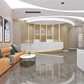 Modern Dental Clinic Interior with Dental Chair TV Screen Mirror and Cabinet