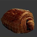 Freshly Baked Red Croissant with Shiny Golden Surface and Soft Flaky Layers