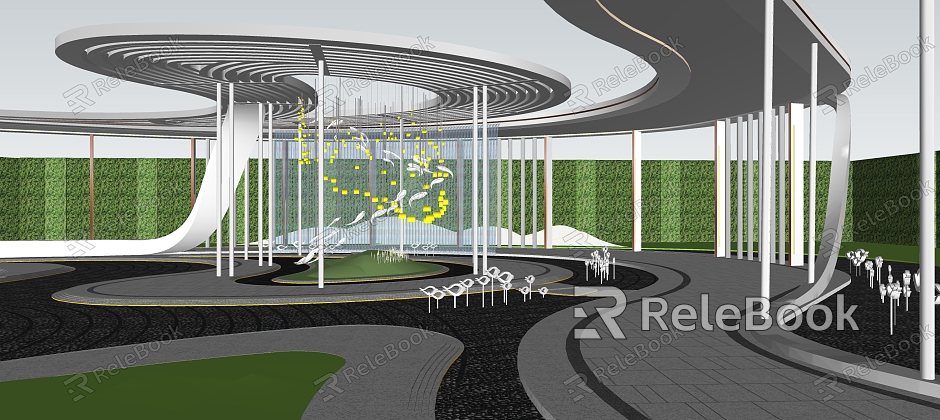 Modern Langjia Mountain Leisure Area Sales Office model