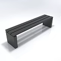 Modern Black Bench with Flat Slats and Sturdy Legs for Home Living Room Decor