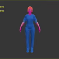 Professional Medical Staff in Blue Uniform Standing Pose 3D Rendering